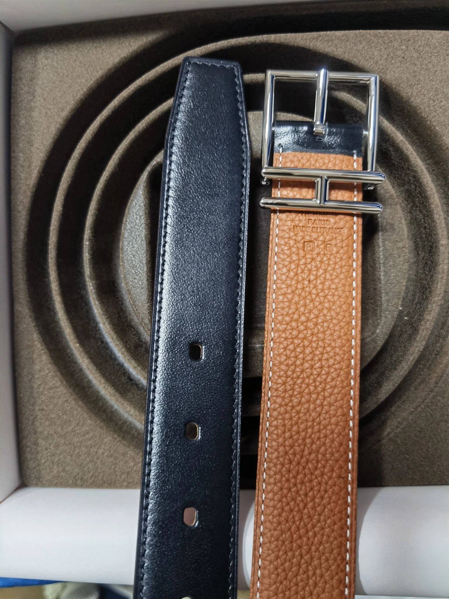 Hermes Nathan 32 Reversible Belt Black/Gold
