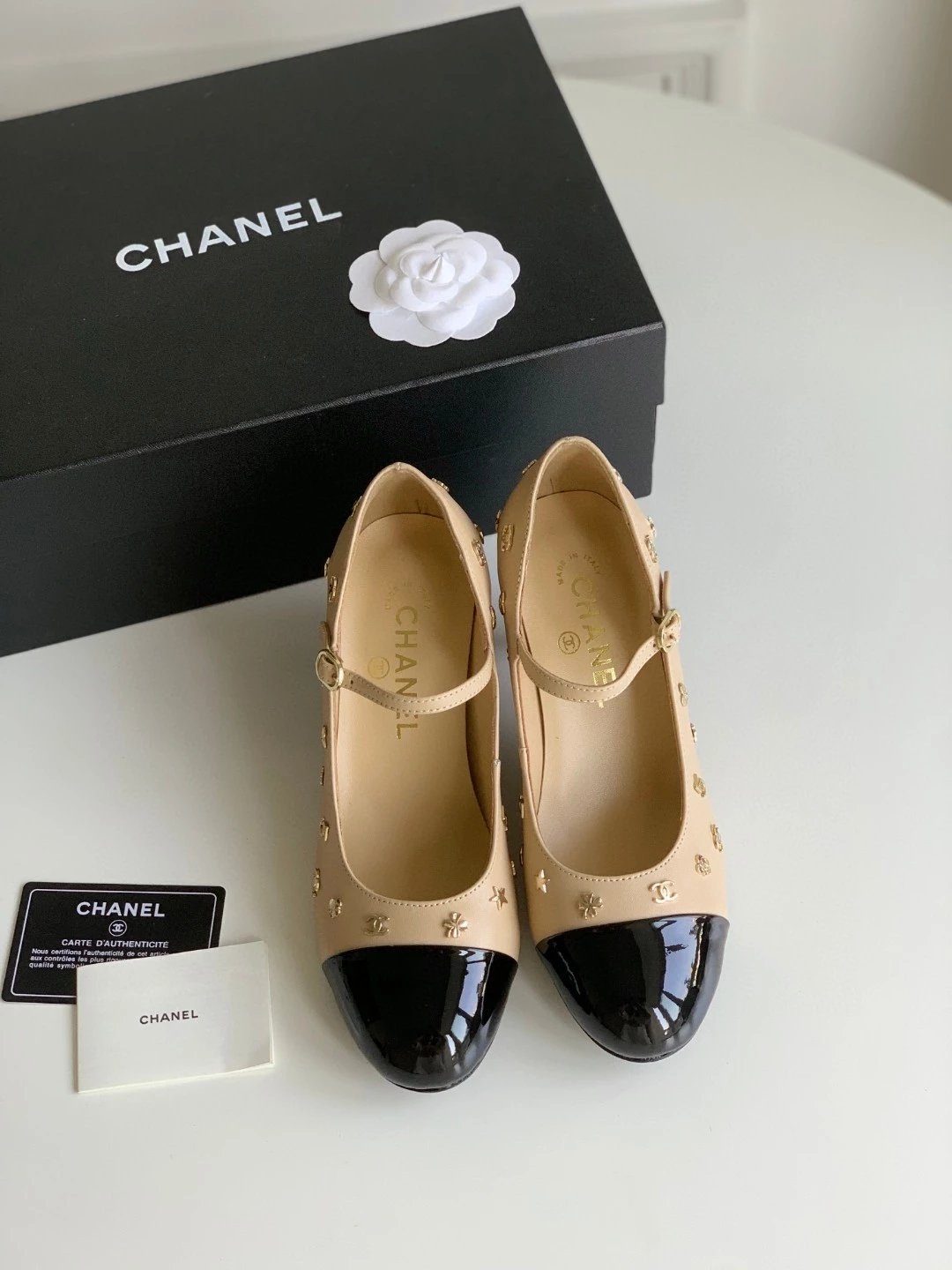 代购版本CHANEL香奈儿2024ss最新款字母Logo小香风方头浅口一字扣四季单鞋女小香风玛丽珍鞋女粗跟单鞋女中跟单鞋女小香风拼色粗跟鞋女小红书爆款现货包邮 4
