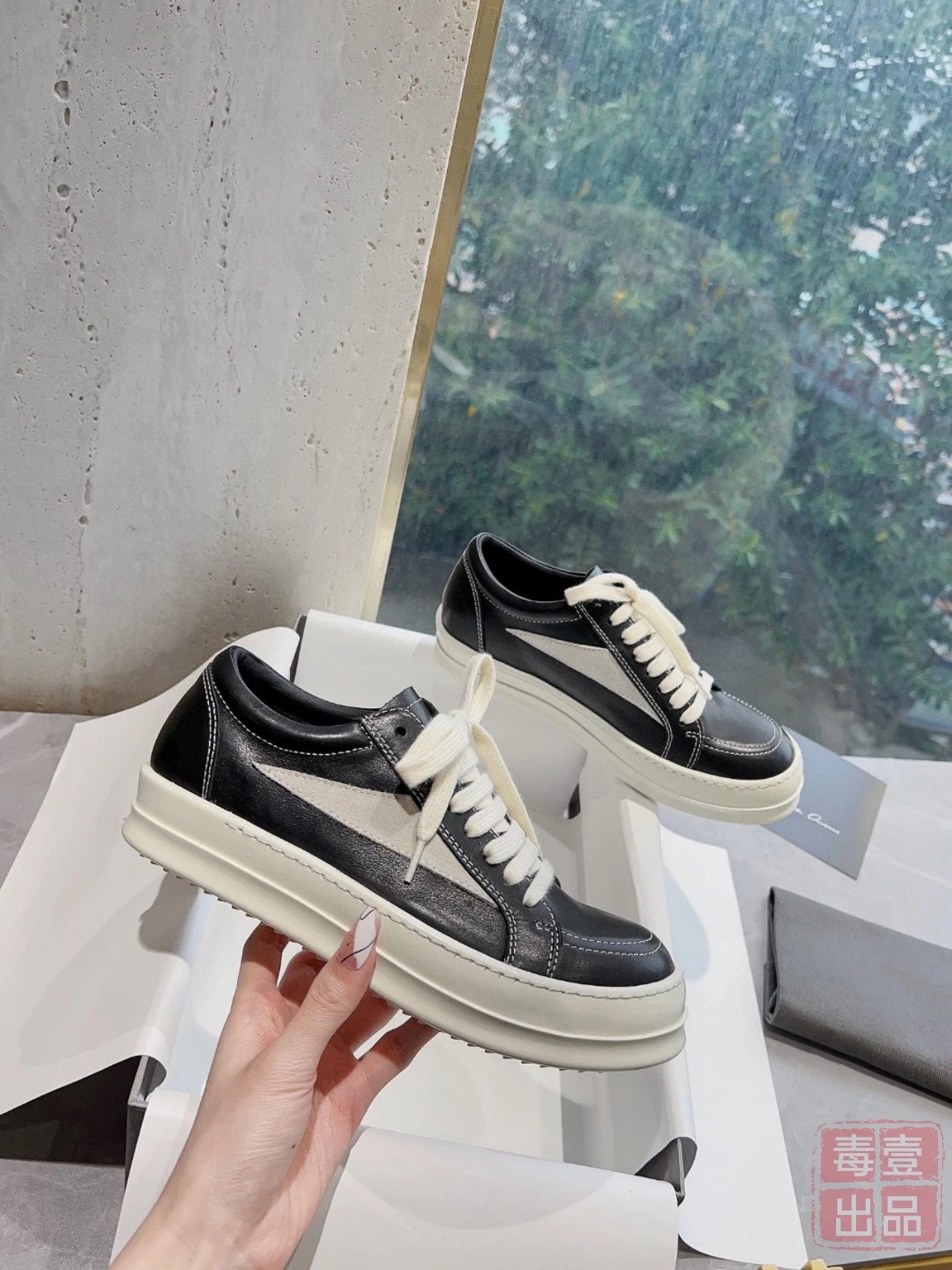 RICK OWENS 瑞克 欧文斯 代购版2023年春夏新款EDFU全粒面小牛皮复古运动鞋RICK暗黑风低帮Dunk板鞋情侣鞋Travis Scott同款archive低帮休闲鞋ro鞋欧文鞋 11