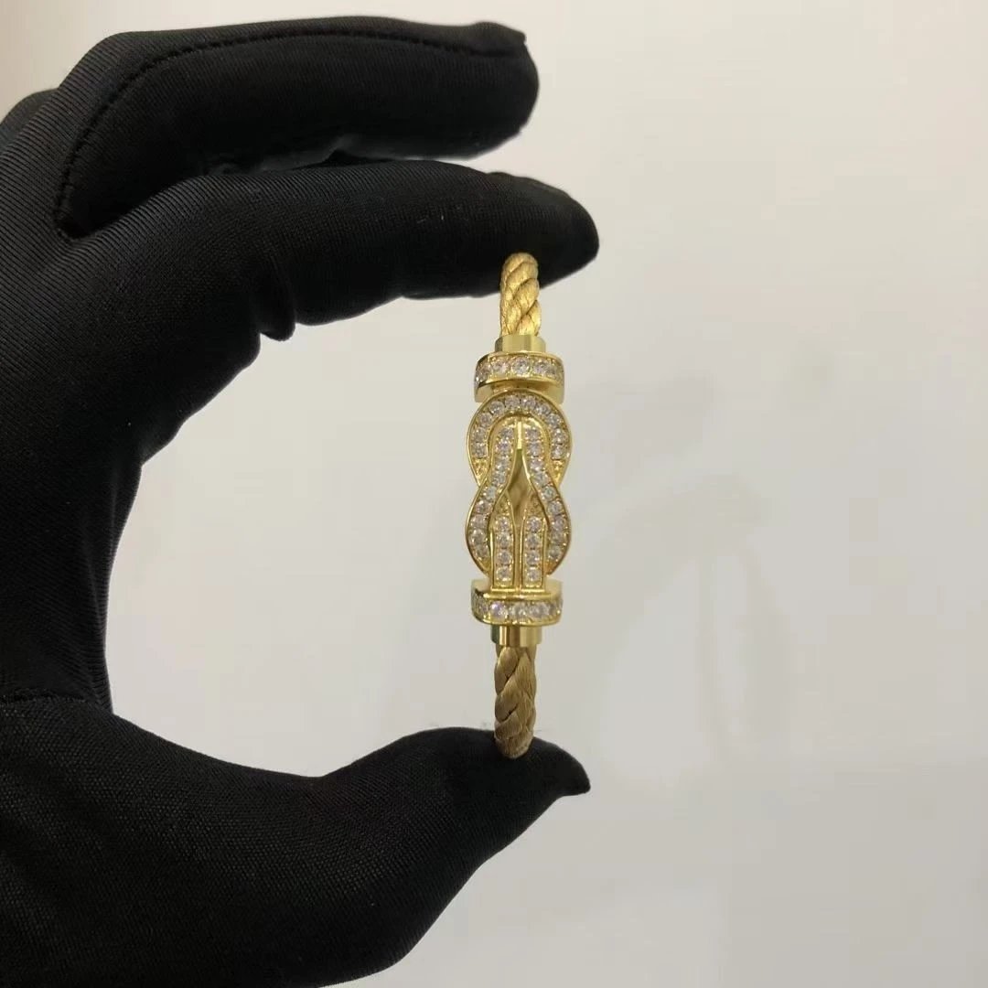 Yellow Cord + Full Diamond Gold-Toned Fortune Buckle