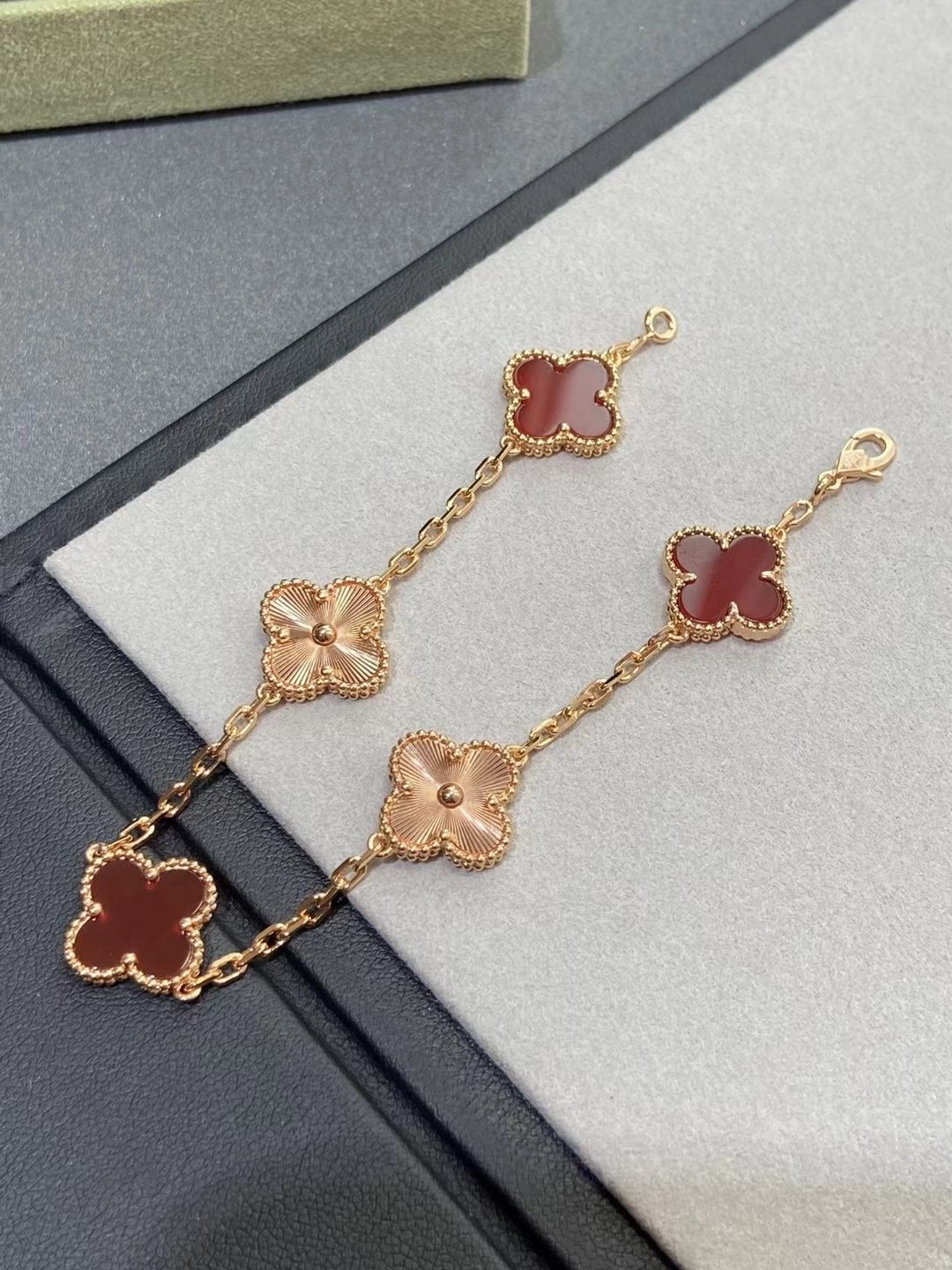 Half Red Half Laser # Rose Gold