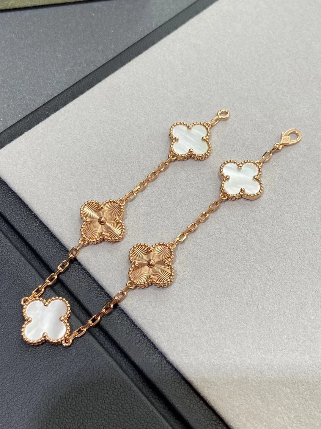 Half White Half Laser # Rose Gold