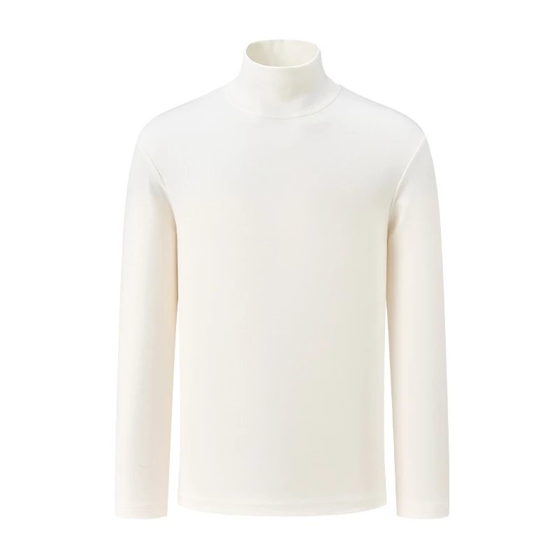 BV style double-sided fabric slim fit half high neck long sleeved T-shirt for autumn and winter base
