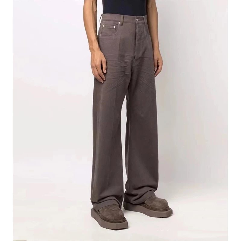 Flash sale special! RO style pengiri brown coarse twill washed and brushed wide leg independent casual pants