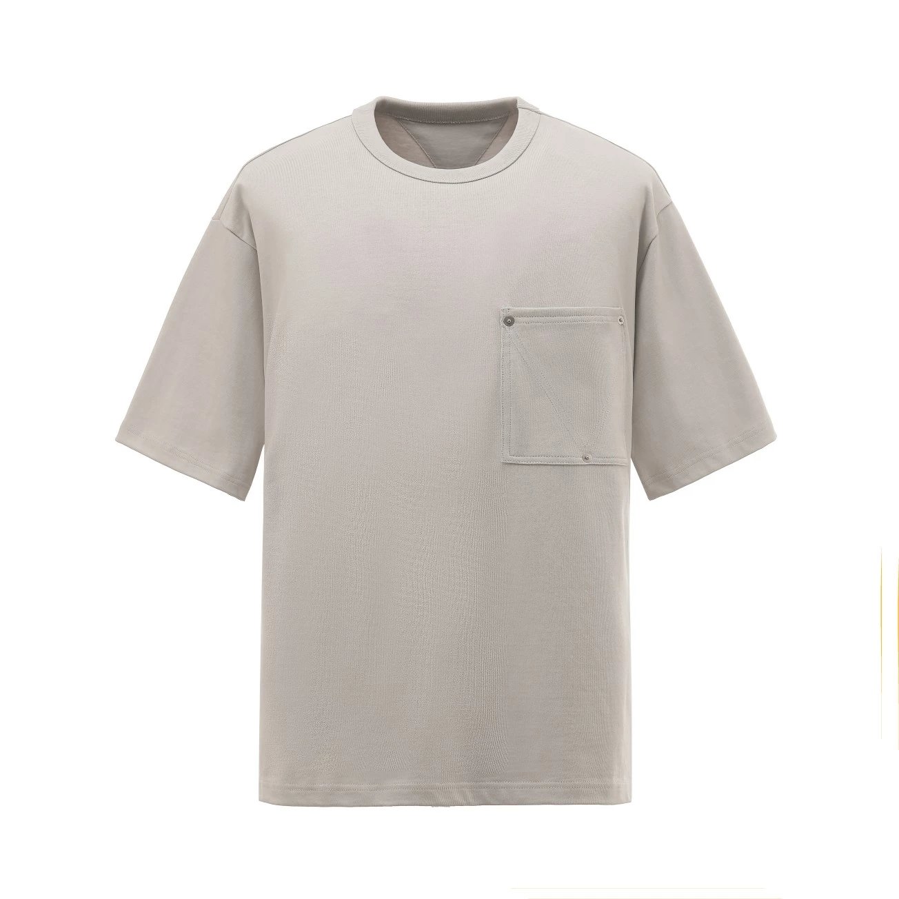 Unisex BV style 360g heavyweight fabric wide version V-shaped rivet pocket independent short sleeved T-shirt
