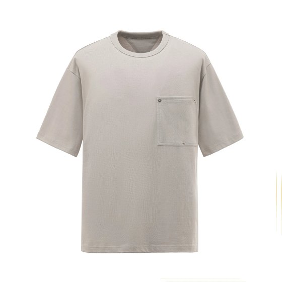 Unisex BV style 360g heavyweight fabric wide version V-shaped rivet pocket independent short sleeved T-shirt