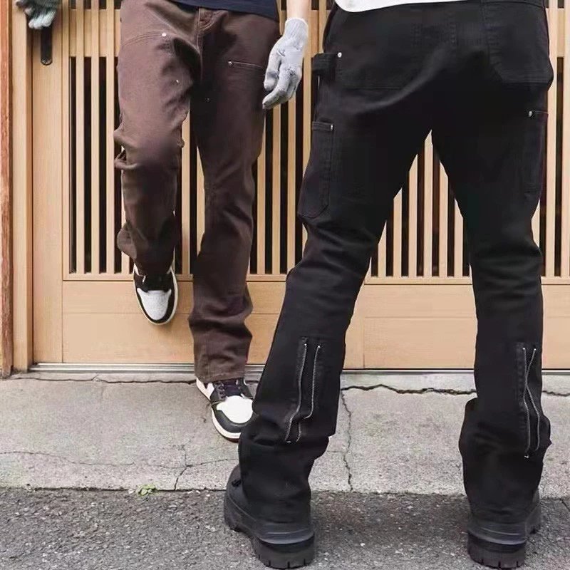Flash Sale! Kenijima Style Vibe Decorative Zipper Washed Distressed Flared Cargo Pants In Stock