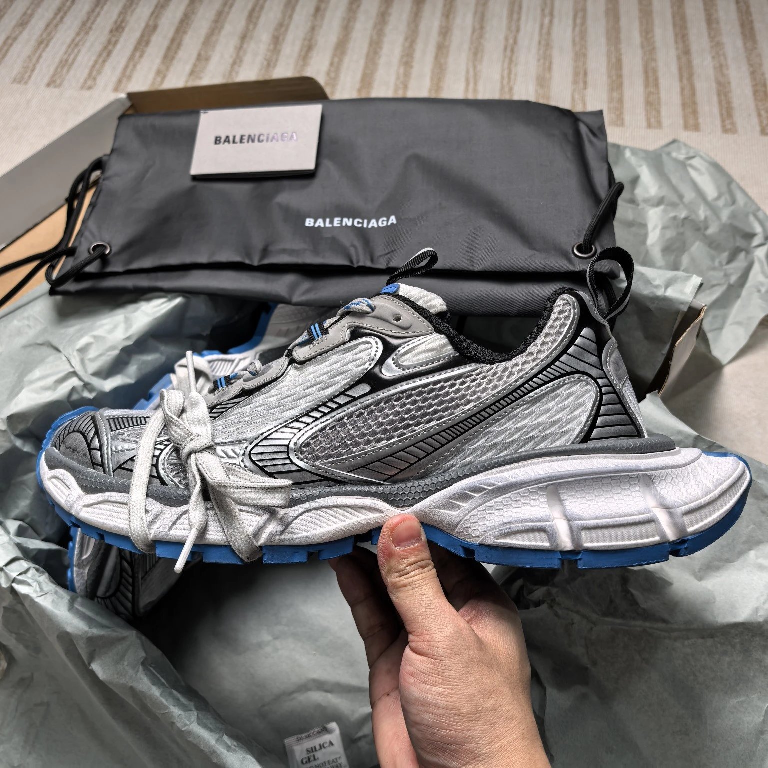 Balenciaga 3XL White Grey Blue Low Top