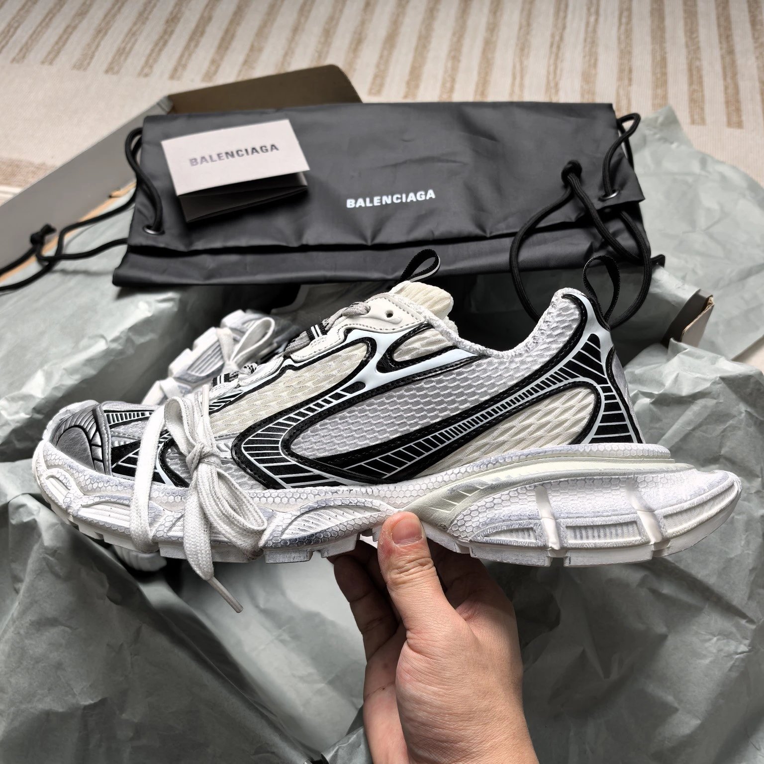 Balenciaga 3XL Grey White Low Top