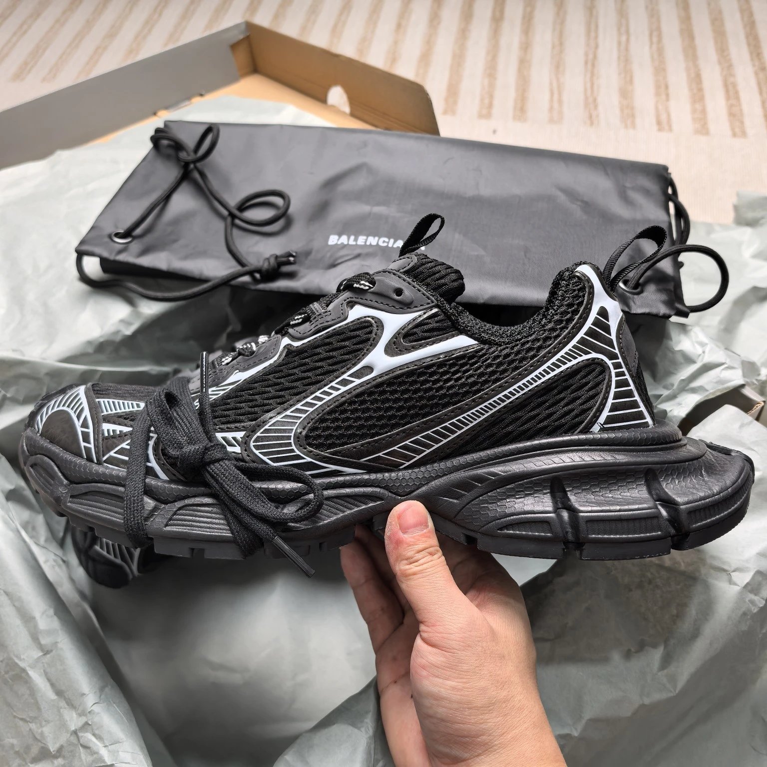 Balenciaga 3XL Black White Low Top