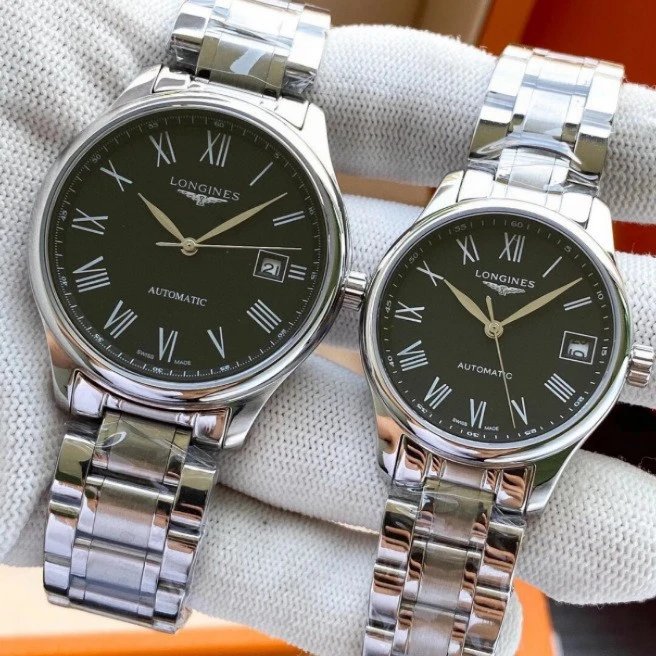 Thin Roman Numerals Black Dial Women's
