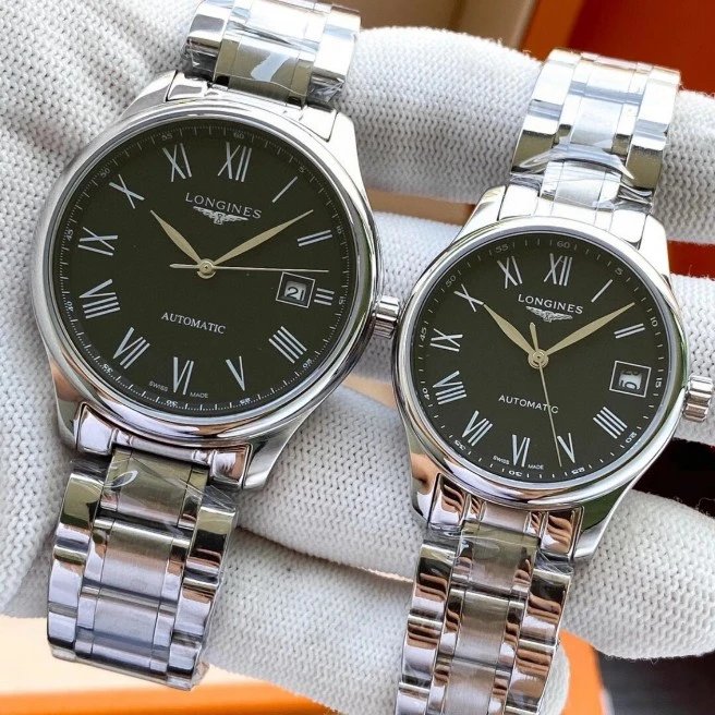 Thin Roman Numerals Black Dial Men's