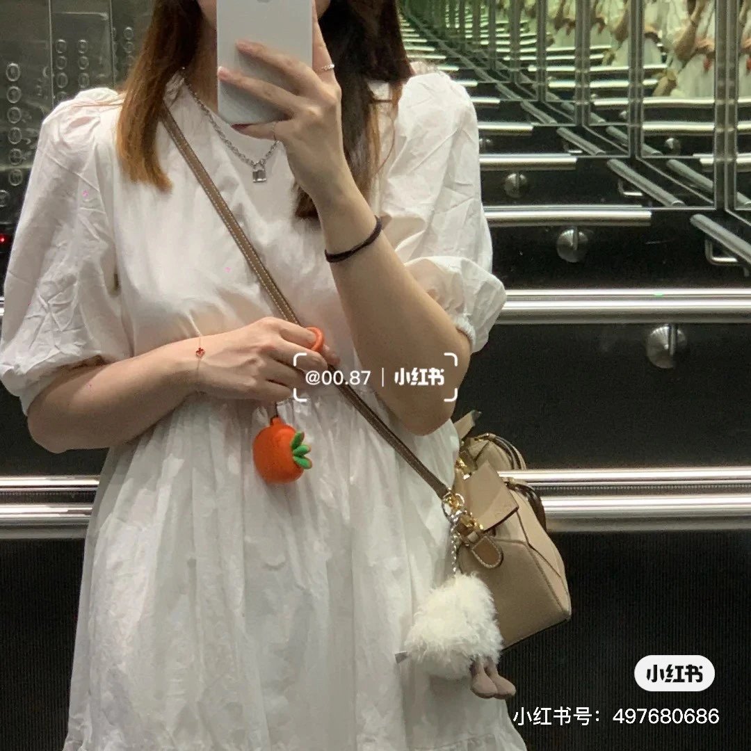 超值罗家Loe迷你几何包拼接包真皮枕头包小包变形包单肩斜挎包手提包18cm女荔枝纹卡其色拼接包百搭女包 11