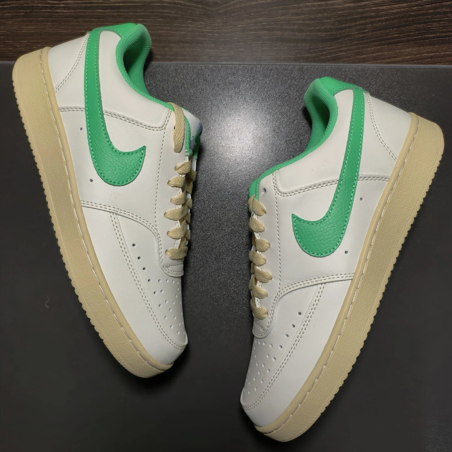 Nike Court Vision 1 Low Beige White Green
