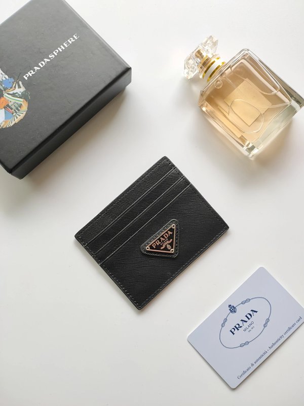 Prada Saffiano Leather Card Holder Black Wallet product listing in Litbuy spreadsheet finds