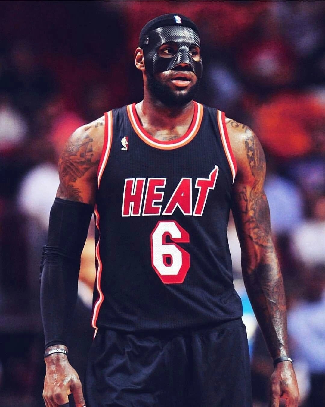 Miami Heat NBA Retro Black & Red Embroidered Jersey