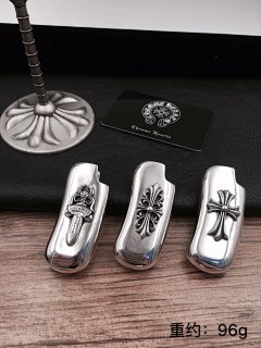 Kejia Punk Style S925 Pure Silver Cross Army Flower Sword Lighter Case Leather Cover Hip Hop Bounce Di Gift 925 Silver
