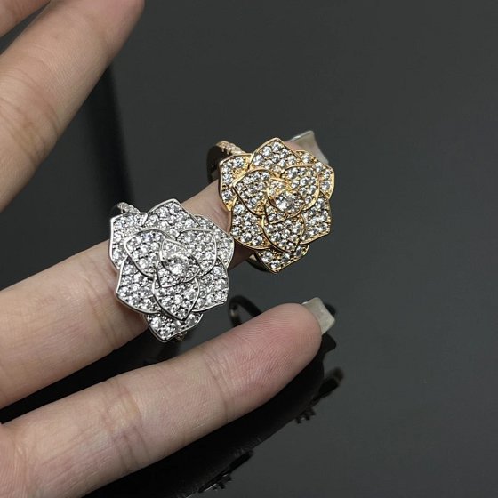 Count Full Diamond Petals 925 Silver Ring Female Best Friend Gift