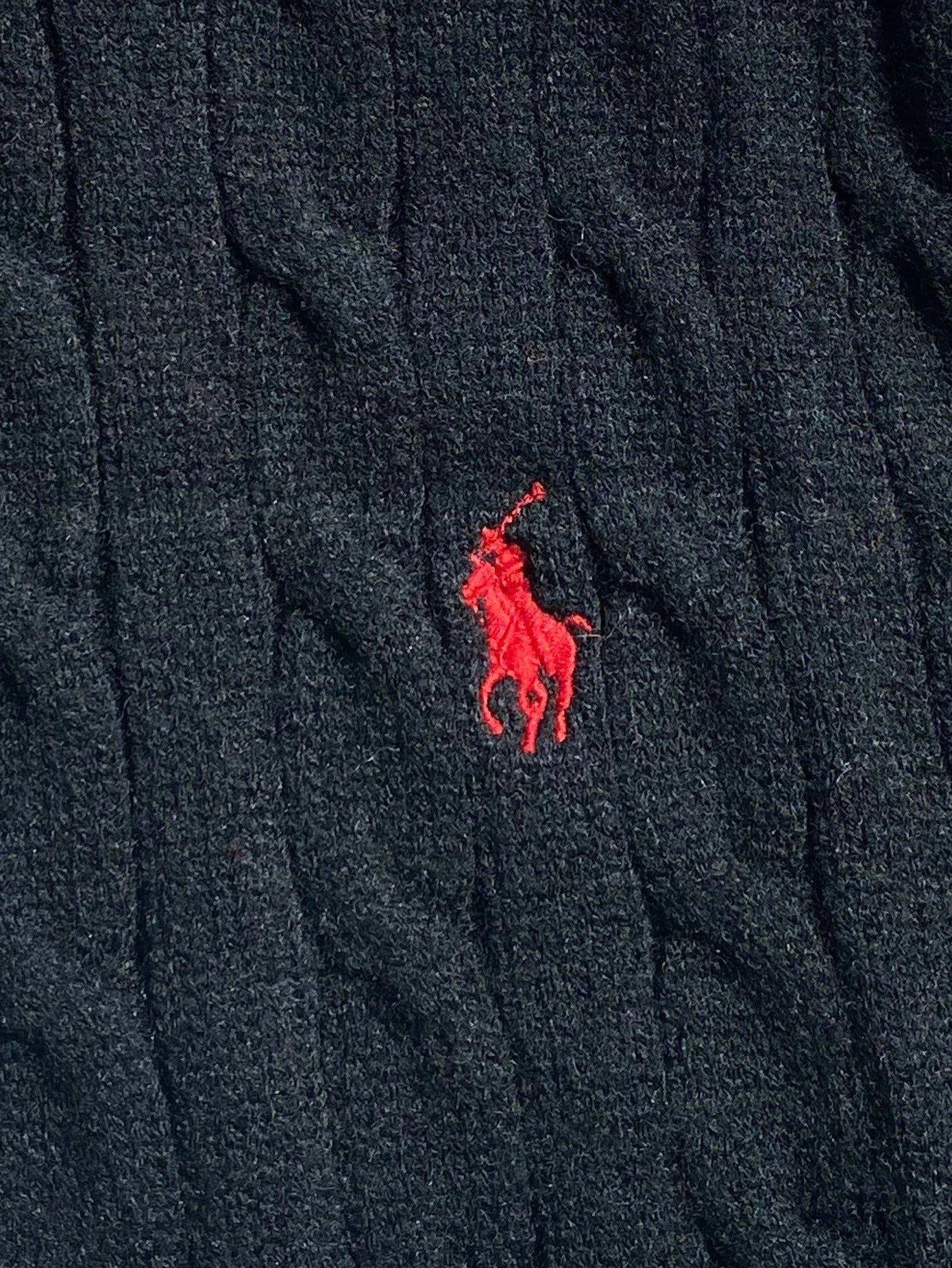 2224 B48 拉链拉夫RL 纯色小马刺绣小麻花提花Polo领翻领女士针织长袖 A95  7 14