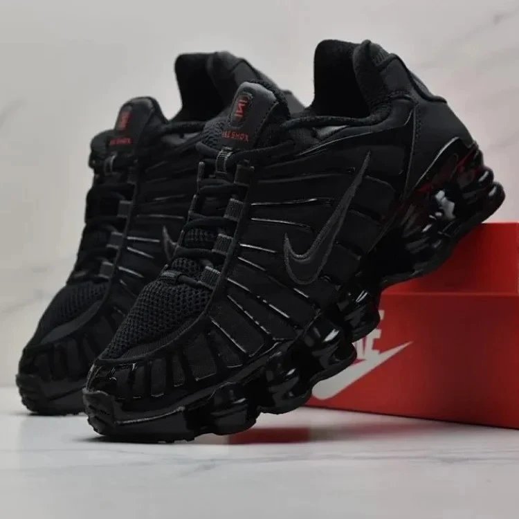 Nike Shox R4 Black Silver Sneakers - 4