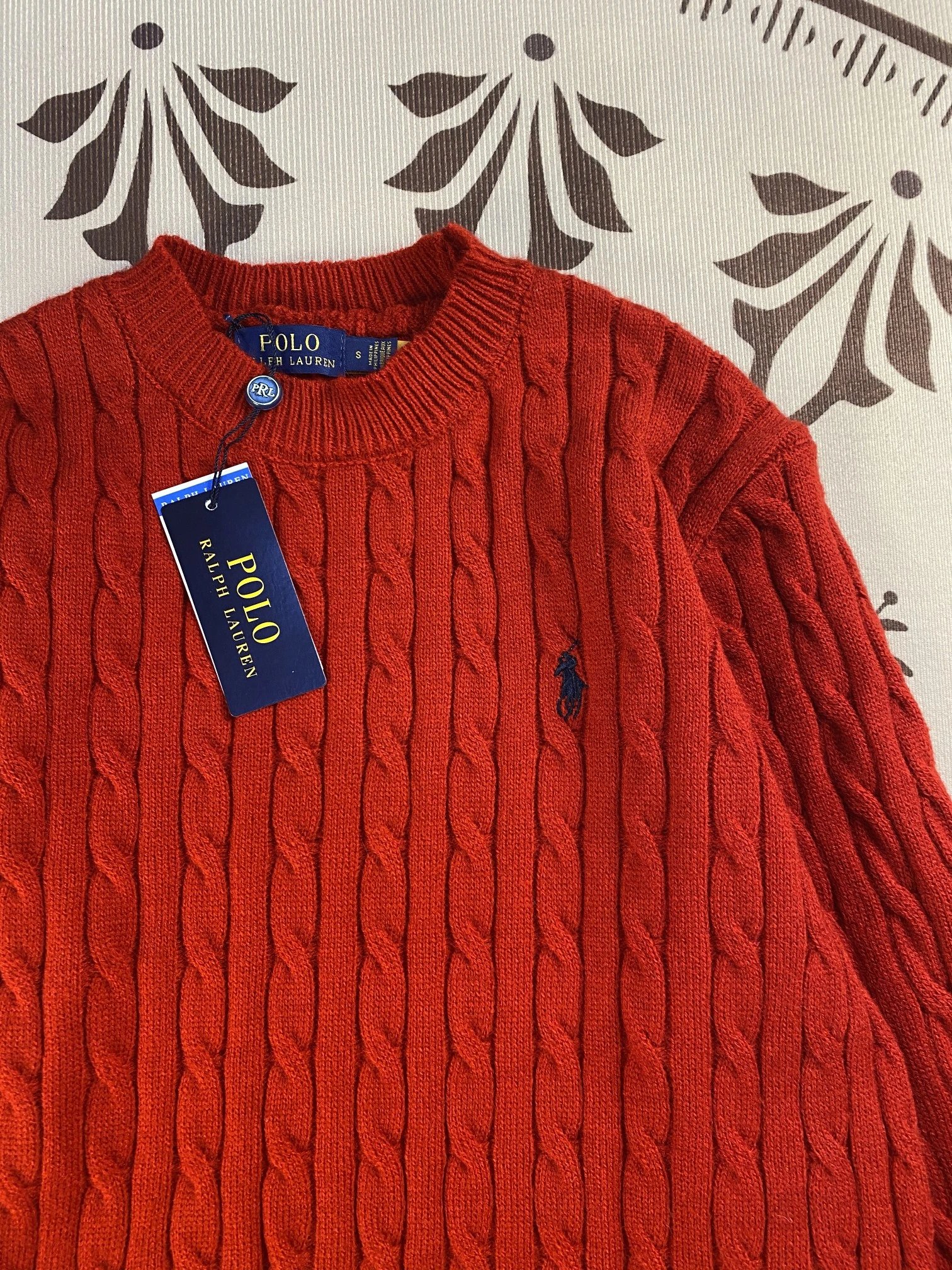 Ralph Lauren Cable Knit Crewneck Sweater Black - 24