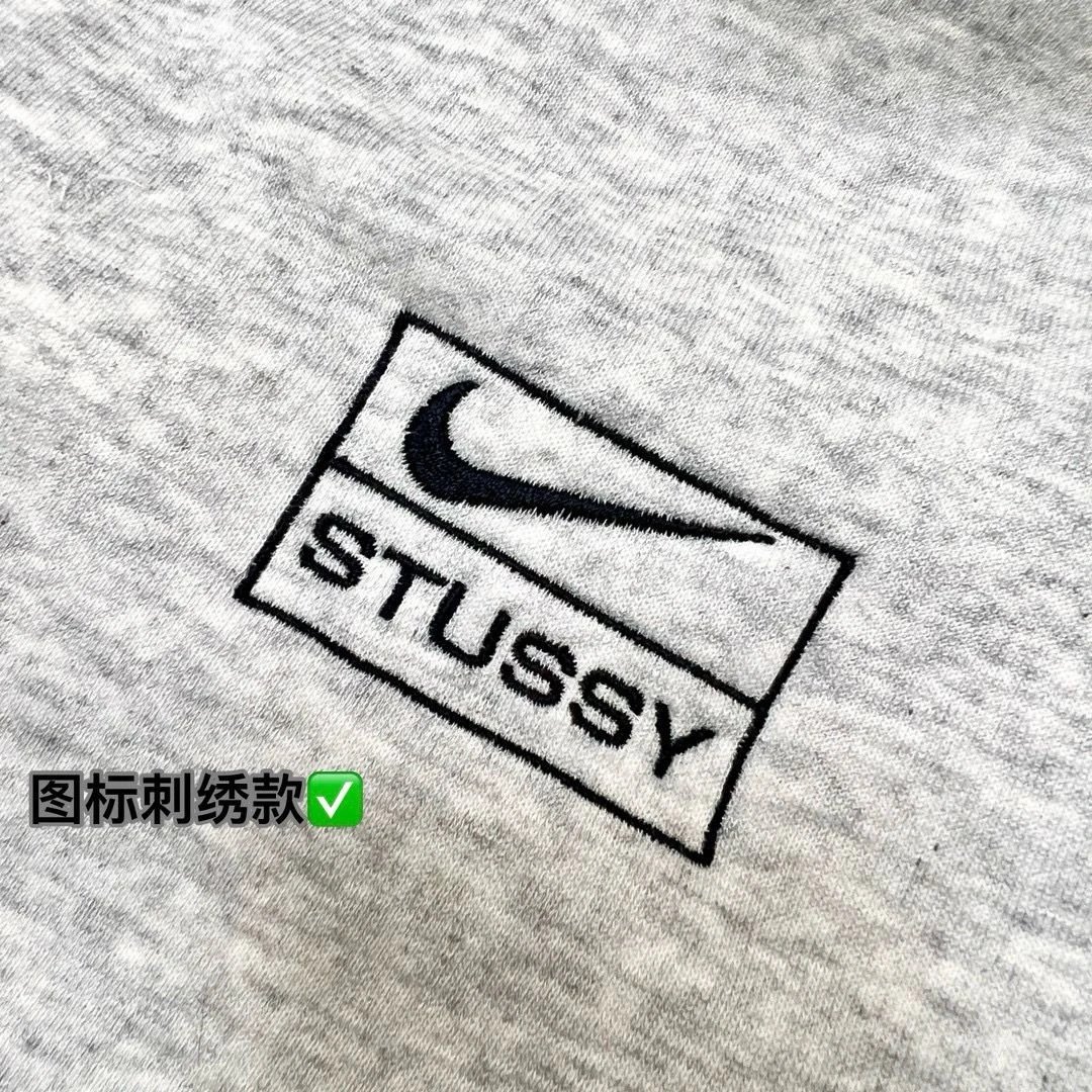 Nike x Stussy Logo Crewneck Sweatshirt Gray - 20