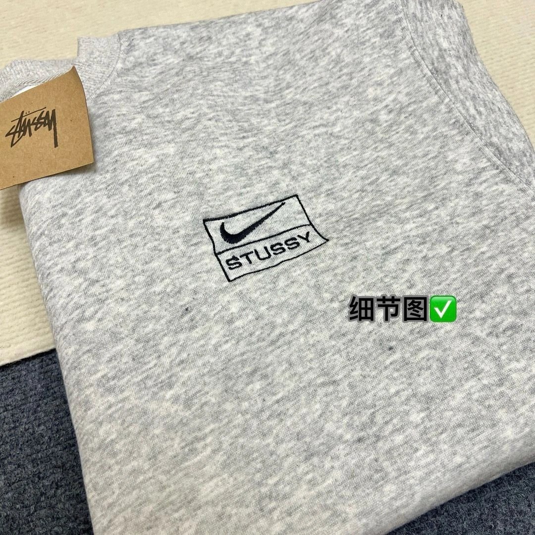Nike x Stussy Logo Crewneck Sweatshirt Gray - 17