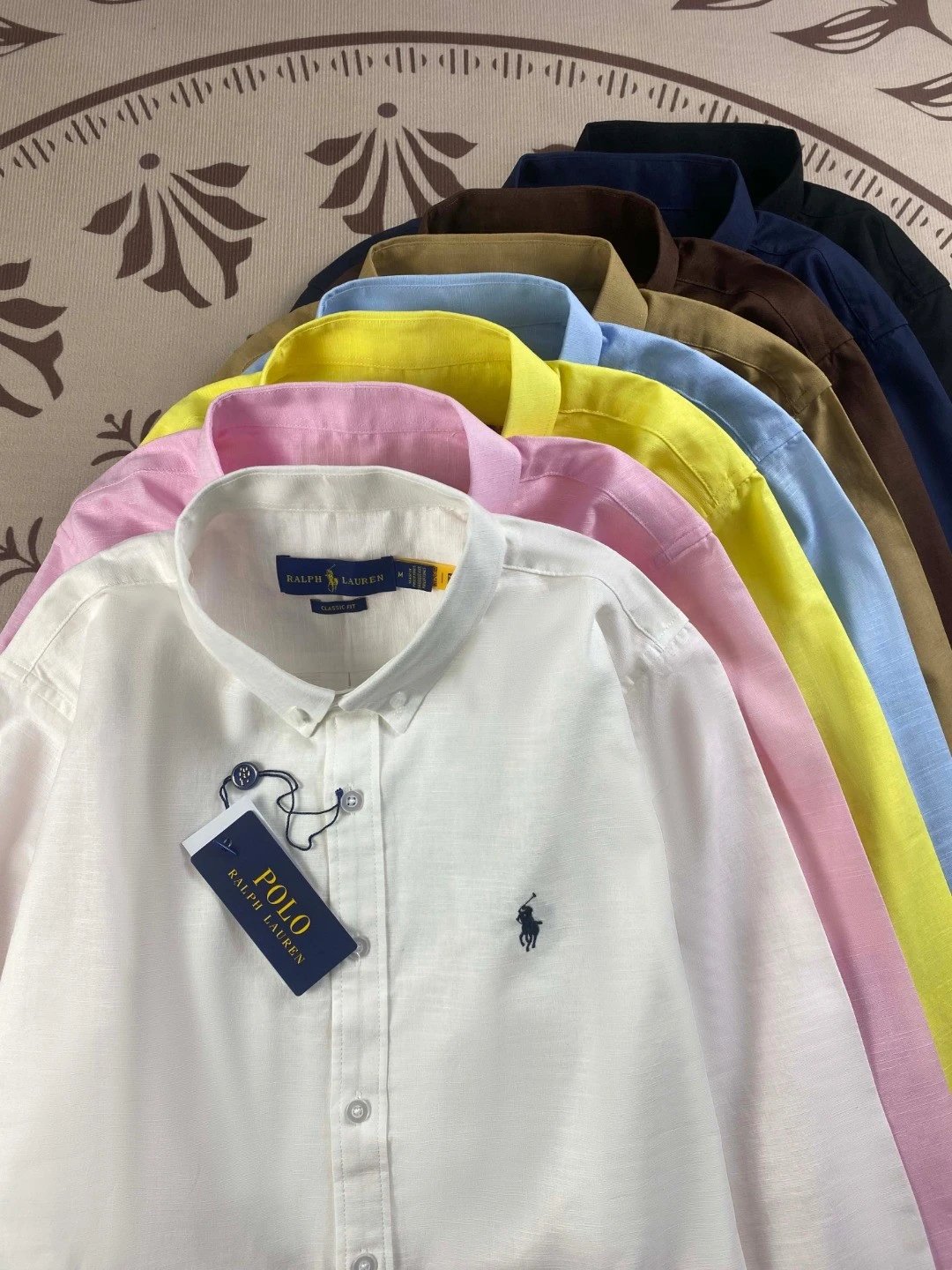 Ralph Lauren Classic Fit Linen Shirt for Men and Women - Style A105, Size 14