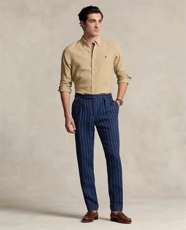 Polo Ralph Lauren Striped Linen Shirt White - 70