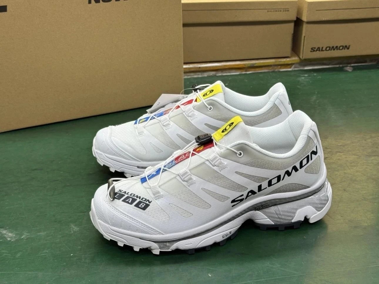 Salomon Lab XA Pro 3D White Gray Yellow Sneakers Running Shoes