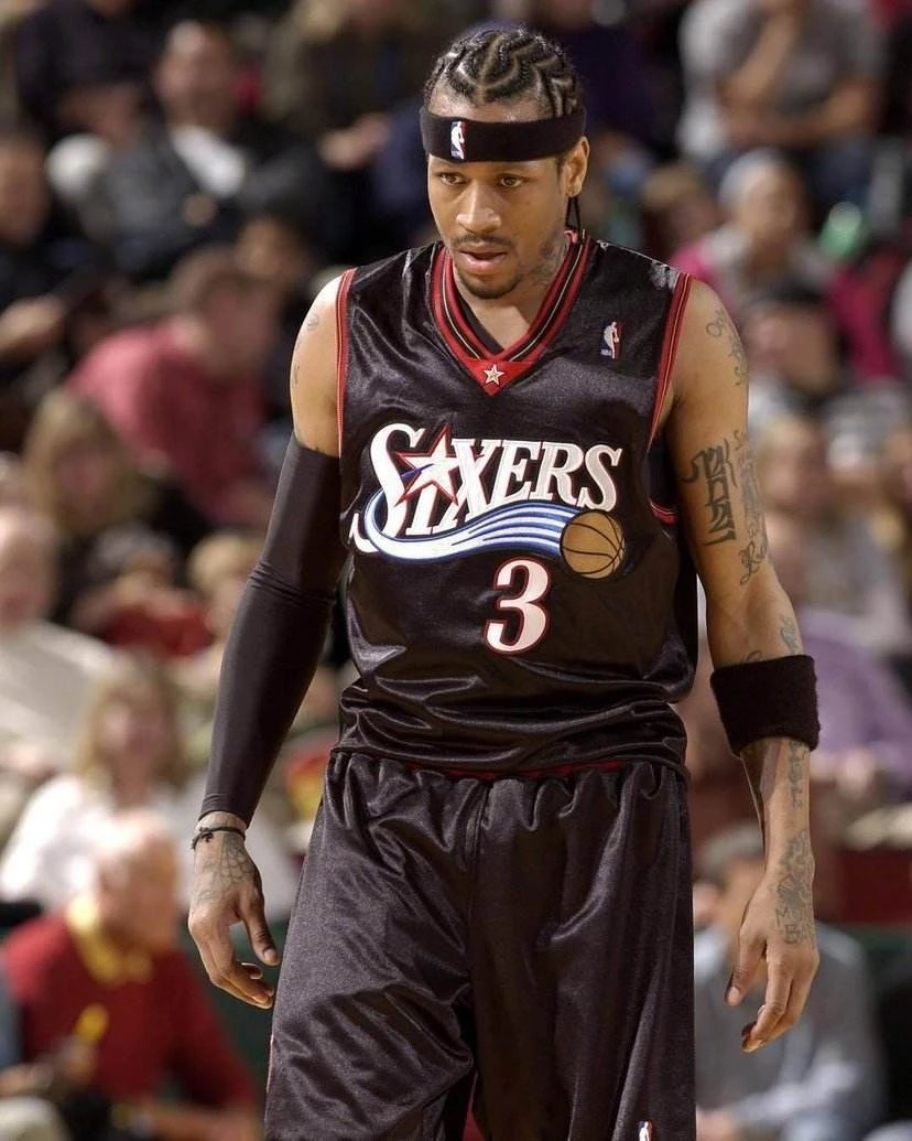 Iverson 76ers No. 3 retro black jersey NBA embroidered jersey