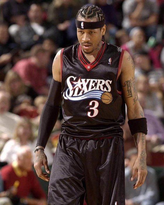 Iverson 76ers No. 3 retro black jersey NBA embroidered jersey