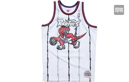 thumbnail for 猛龙1号麦迪大暴龙白色球衣  NBA复古刺绣网眼速干球衣