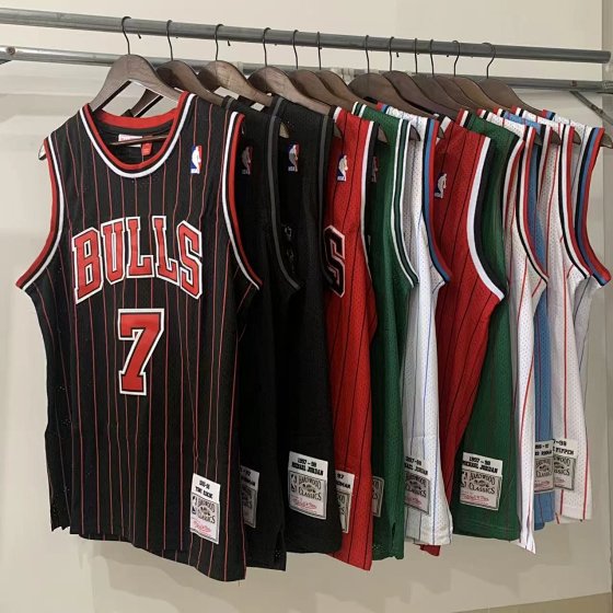 NBA Chicago Bulls Retro Jersey Mesh Breathable Star Player Jordan Rodman Pippi Roscoe