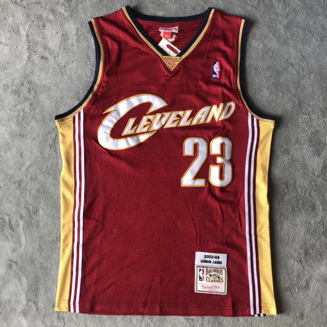 Cavaliers No. 23 James jersey, date red NBA retro embroidered mesh basketball suit