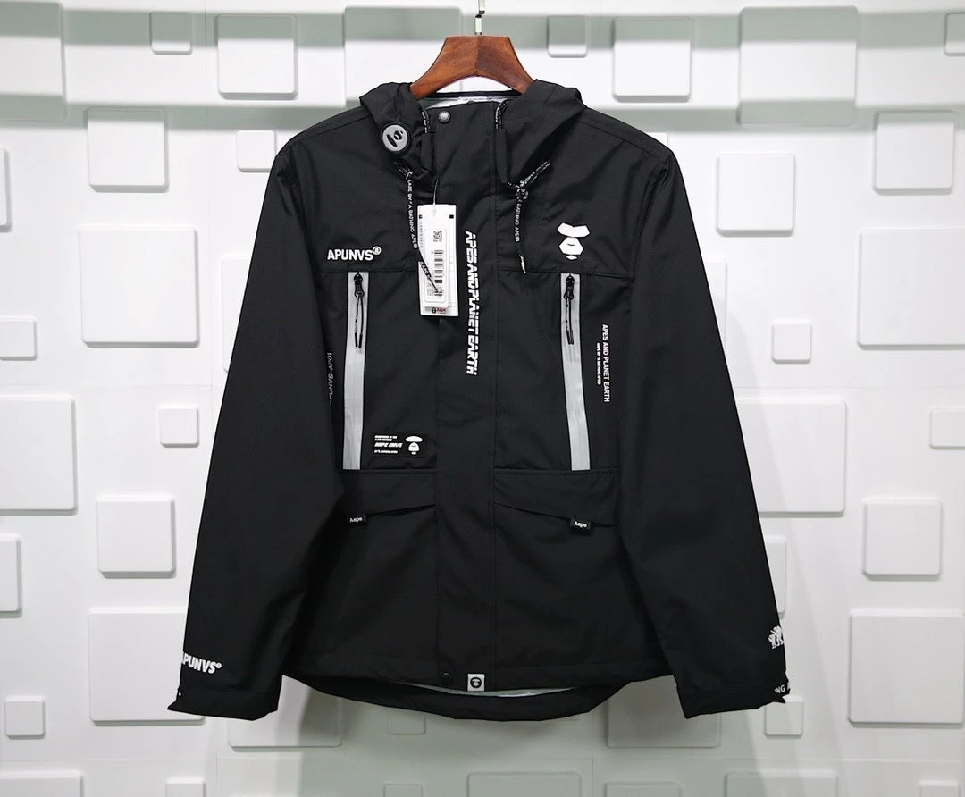AAPE Reflective Windbreaker Jacket Black