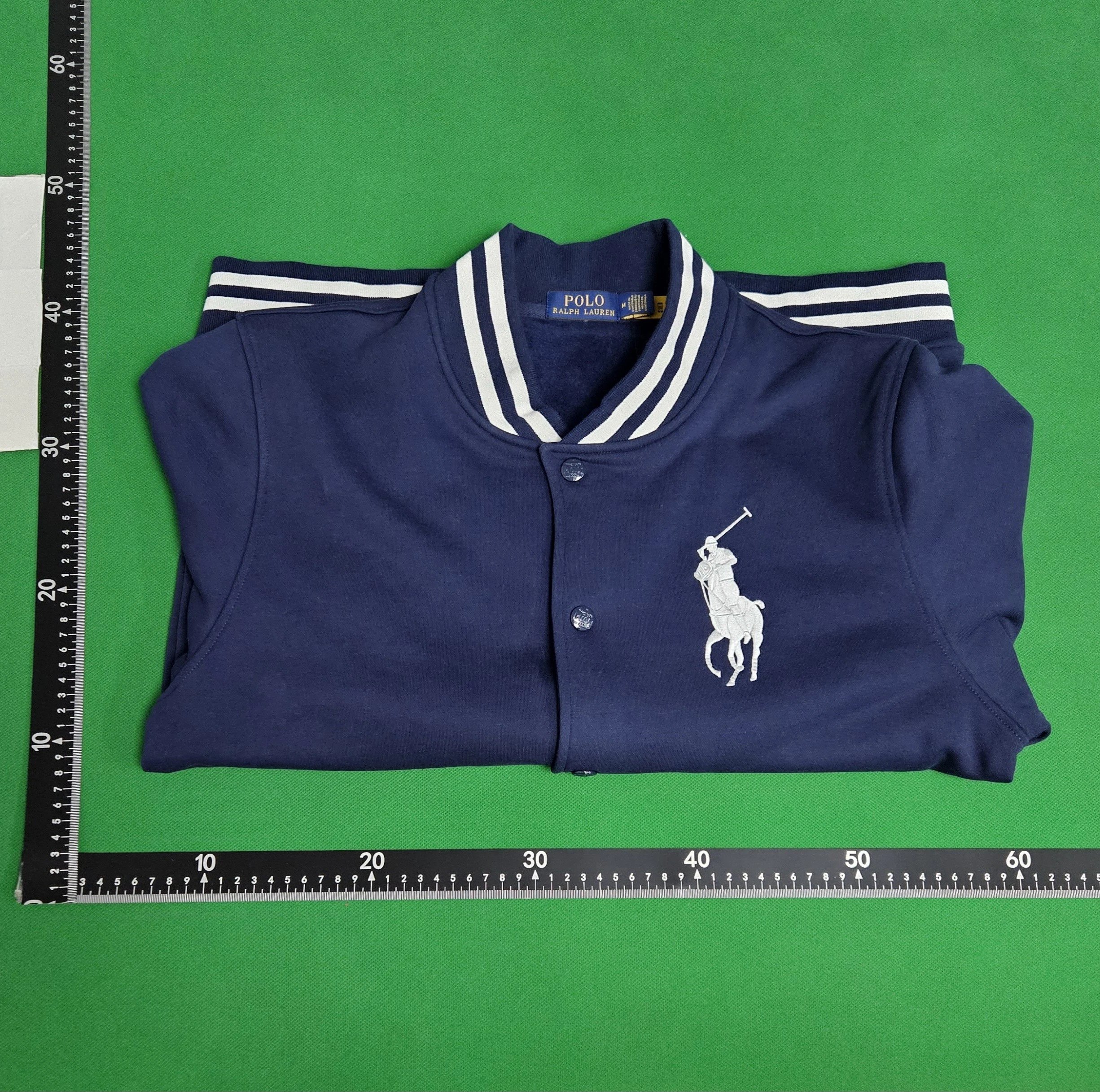 Polo Ralph Lauren Varsity Jacket Navy with White Stripe Trim Outerwear - 20