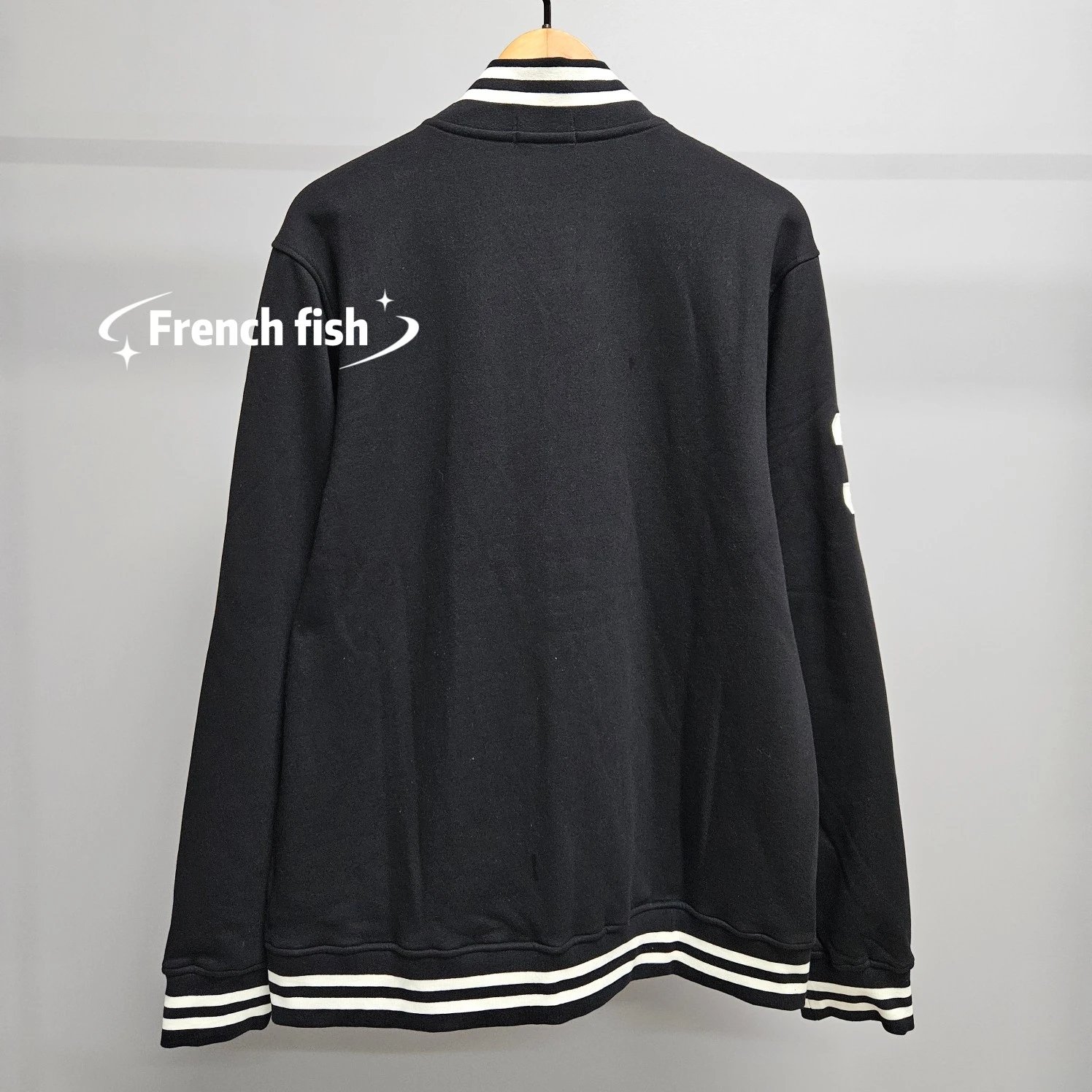 Polo Ralph Lauren Varsity Jacket Navy with White Stripe Trim Outerwear - 8