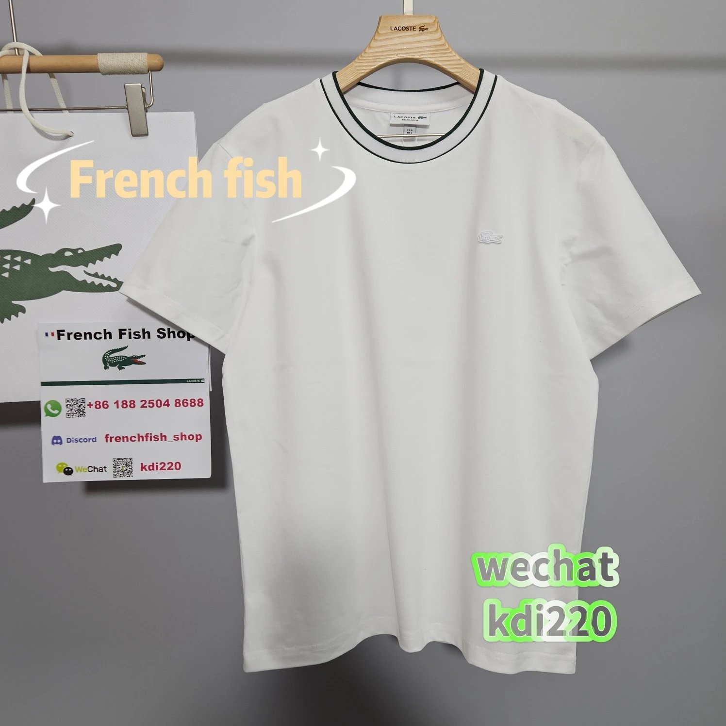 Lacoste Classic Fit T-shirt Contrast Tipped Collar White