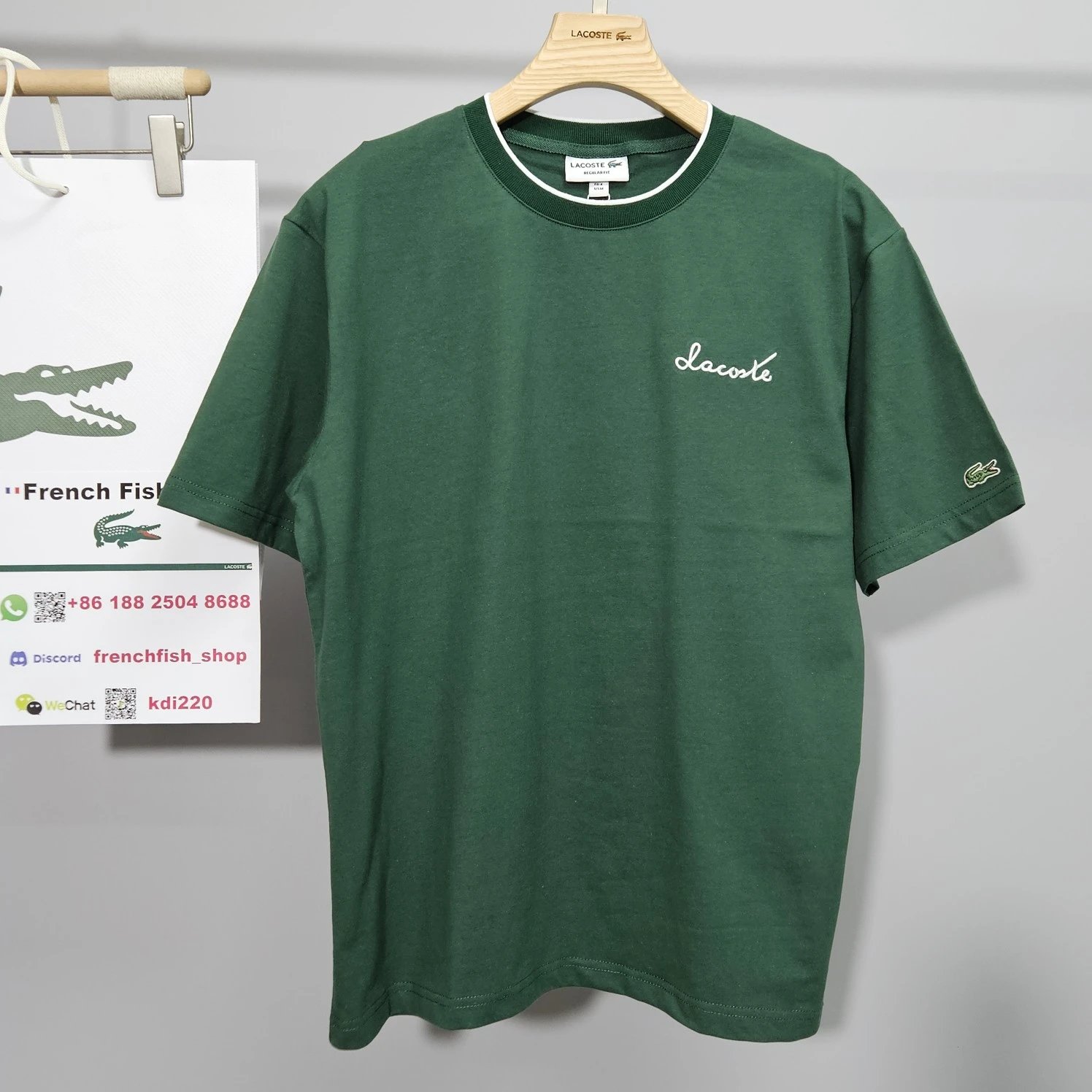 Lacoste Regular Fit T-shirt Script Logo Green