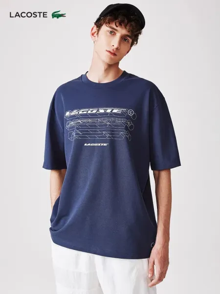 Lacoste Graphic Print Navy T-Shirt - 7