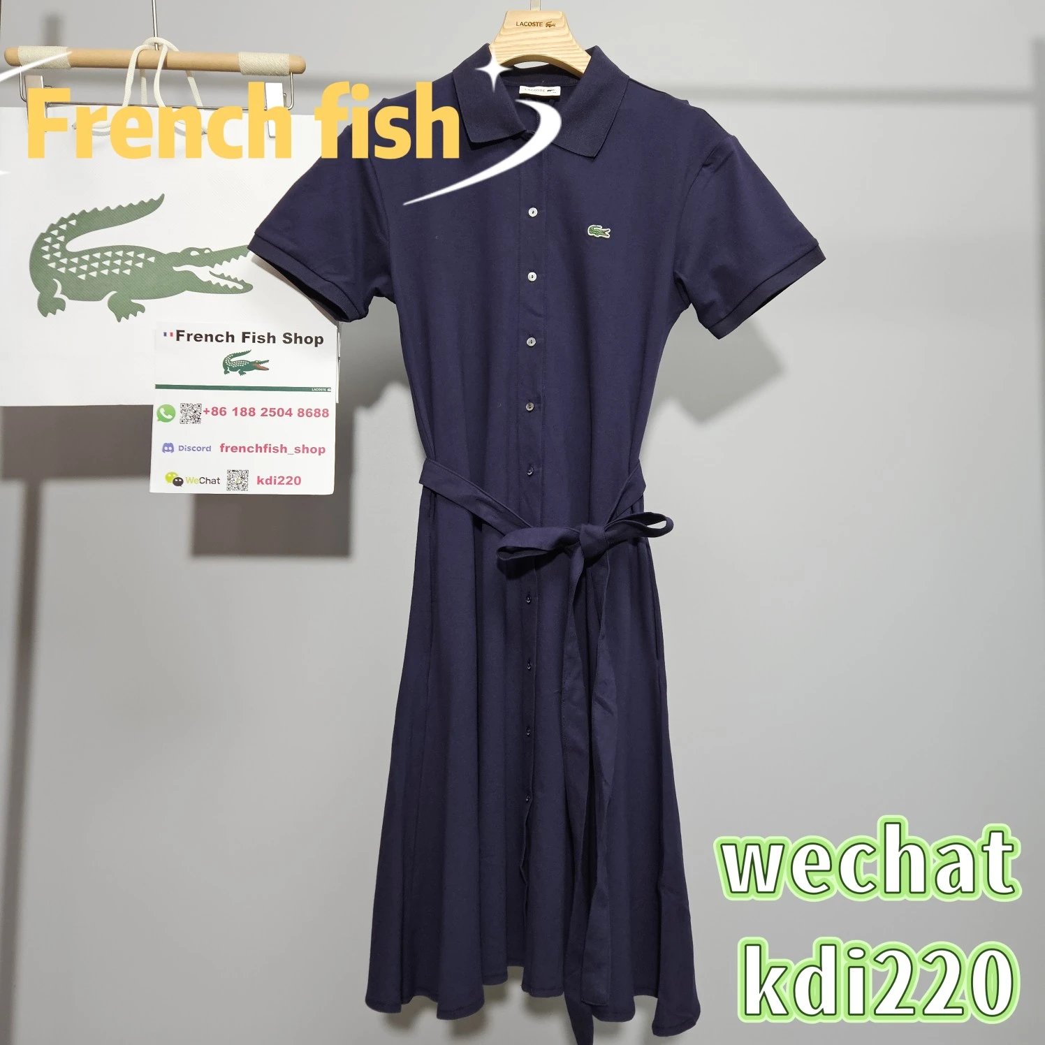 Lacoste Shirt Short-sleeved Pique Cotton Polo Dress Navy