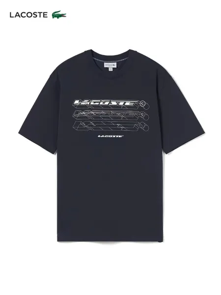 Lacoste Graphic Print Navy T-Shirt - 6