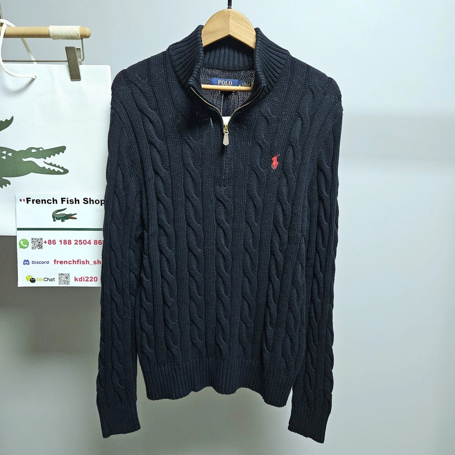 【BLACK NOVEMBER】【9.5/10】RL 100%Cotton Quarter-Zip Sweater