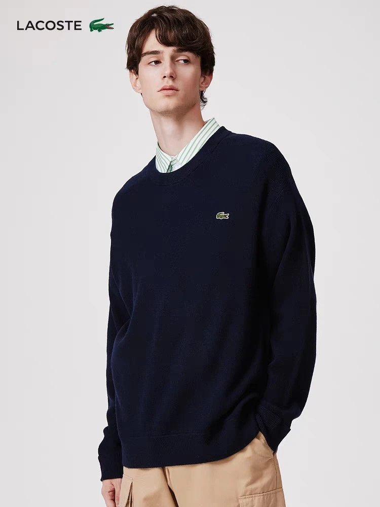 Lacoste Classic Crewneck Knit Sweater Forest Green - 12