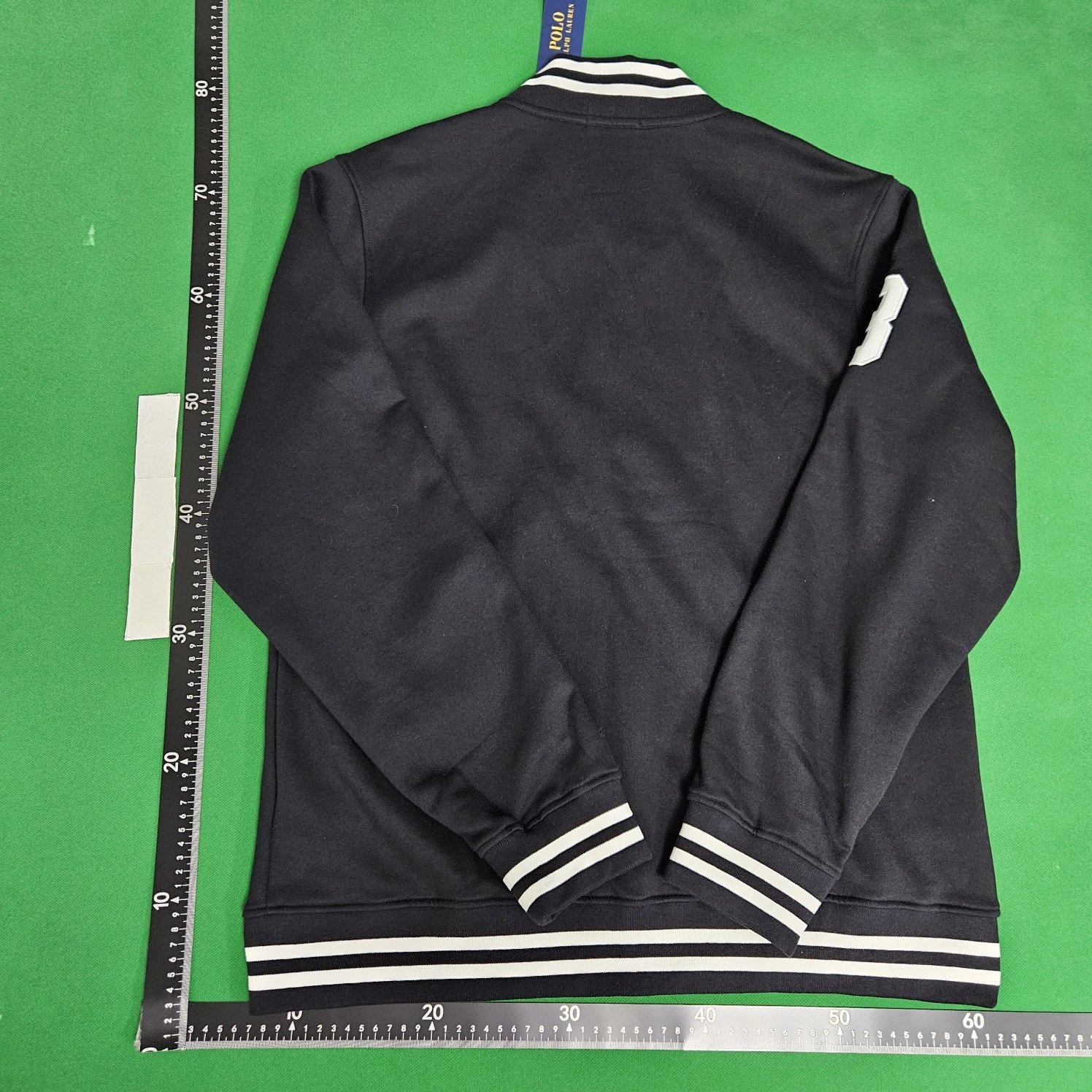 Polo Ralph Lauren Varsity Jacket Navy with White Stripe Trim Outerwear - 25