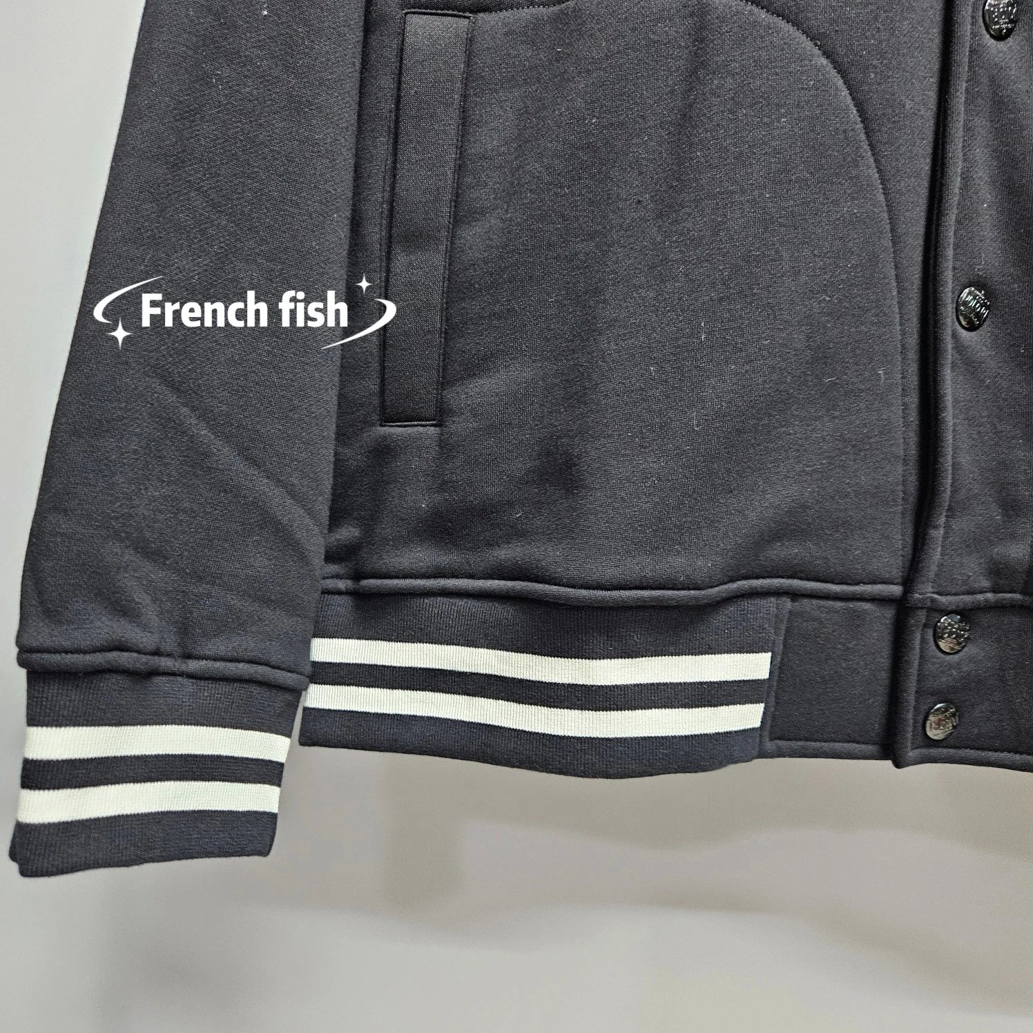 Polo Ralph Lauren Varsity Jacket Navy with White Stripe Trim Outerwear - 14