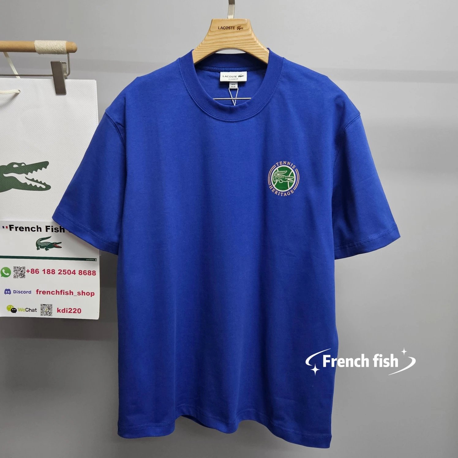 Lacoste Classic Fit T-shirt Tennis Heritage Logo Blue