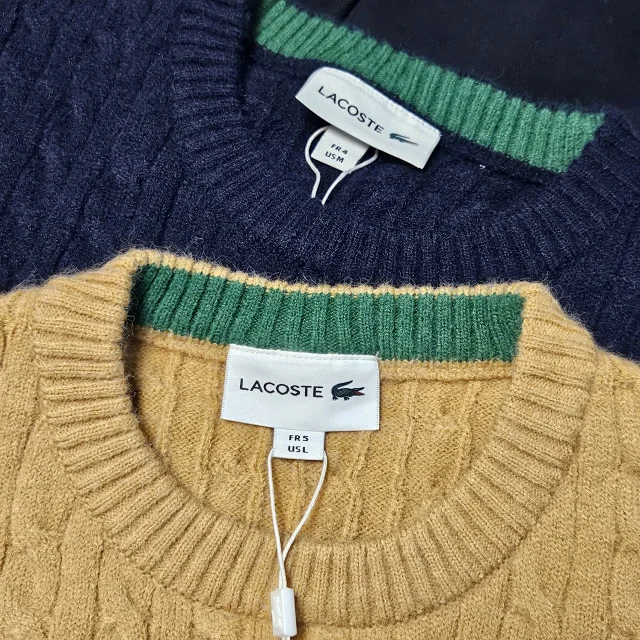 Lacoste Knitwear Cable-knit crewneck sweater with crocodile patch product detail image 14