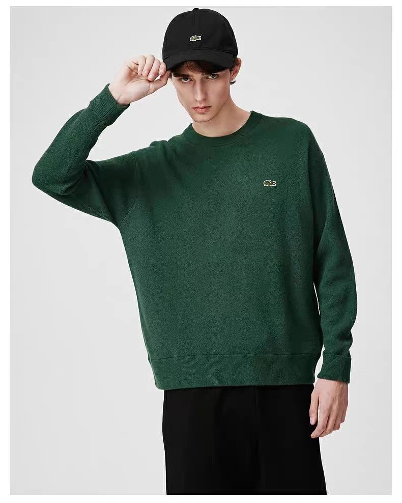Lacoste Classic Crewneck Knit Sweater Forest Green - 13